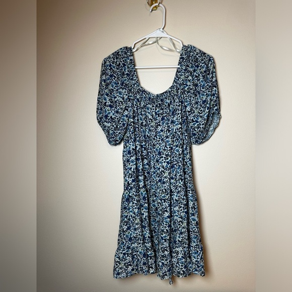 Wild Fable Babydoll Dress Blue Floral Size L - Picture 2 of 5